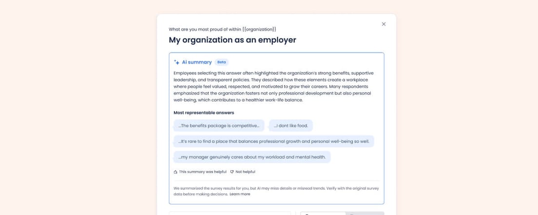 AI open answer summarization