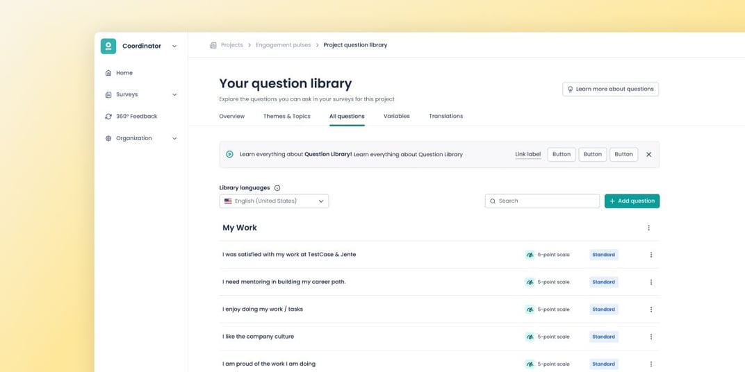 Question Library and Survey Creation updates