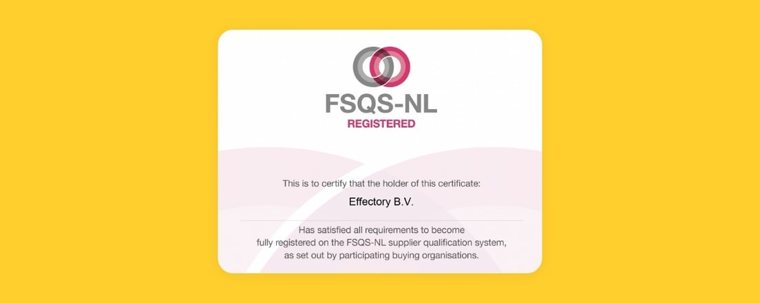 Big news: Effectory is now FSQS-NL registered!